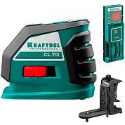 Нивелир лазерный KRAFTOOL CL-70  (20/70м,IP54,точн.+/-0,2 мм/м,) c держателем+питание4хАА